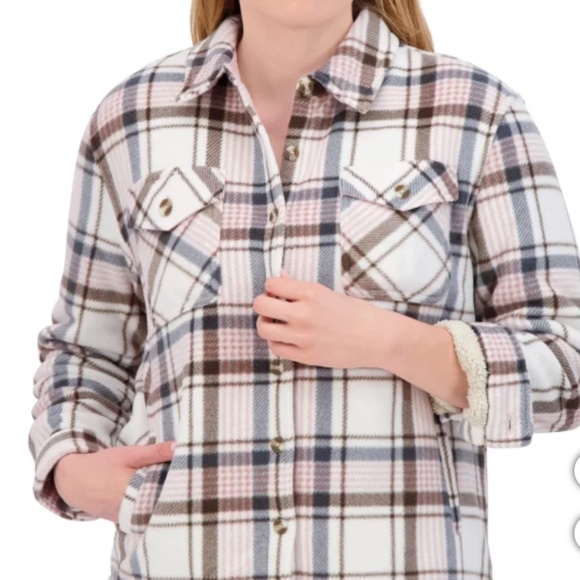 🎈SALE Sage Ladies' Plush Shirt Jacket Shacket Plush Soft Sherpa Lined XS - Picture 4 of 5